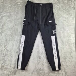 Rock Salt Cargo Jogger Pants Mens Medium Black Reflective Waterproof Techwear